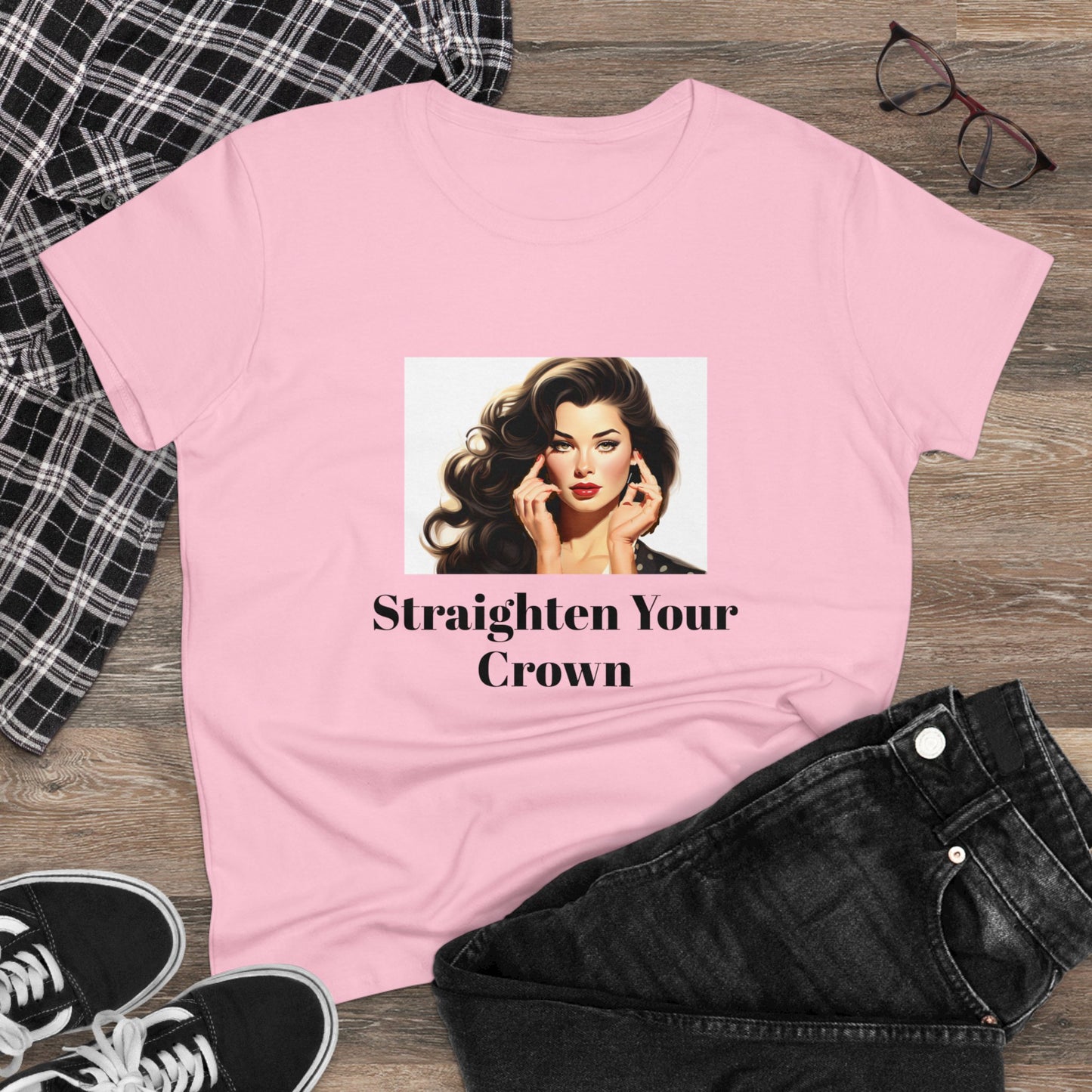 Straighten Your Crown (Women's Midweight Cotton Tee)