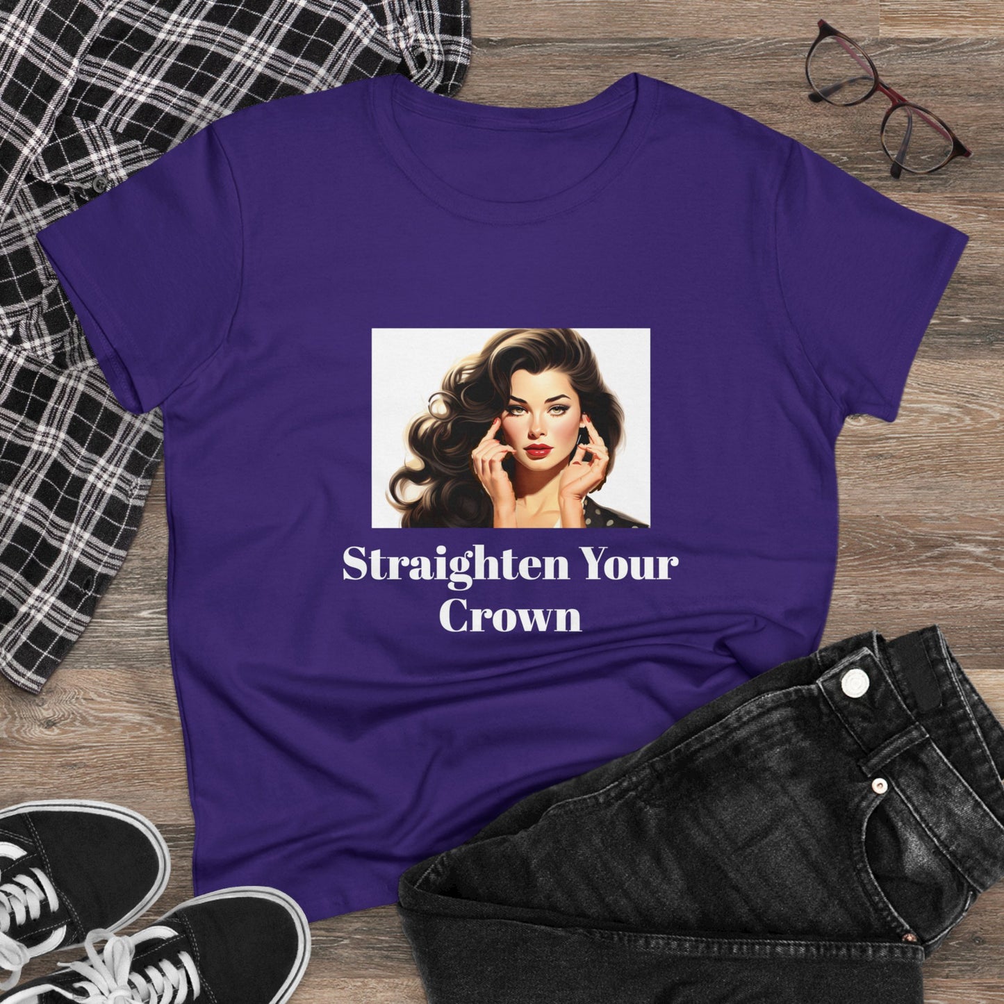 Straighten Your Crown (Women's Midweight Cotton Tee)