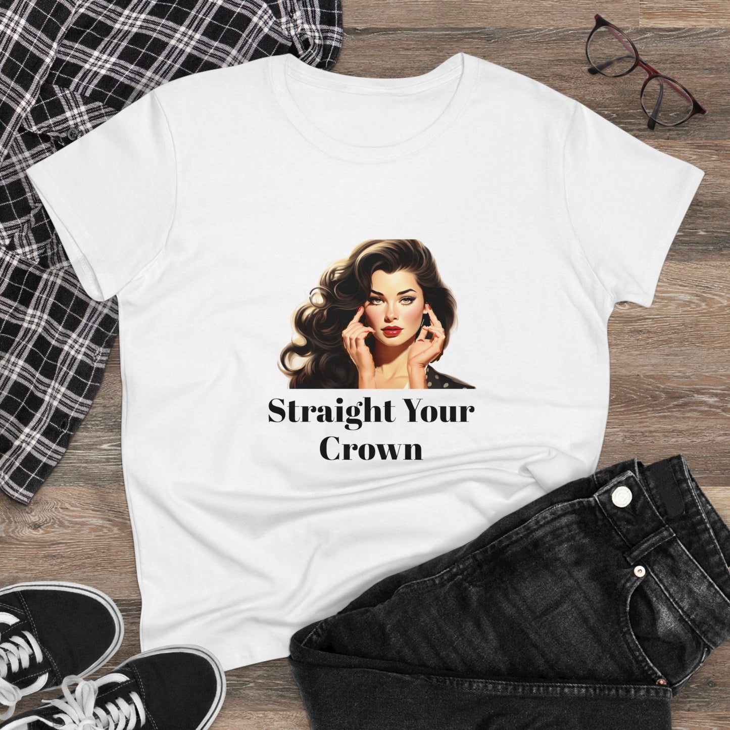 Straighten Your Crown (Women's Midweight Cotton Tee)