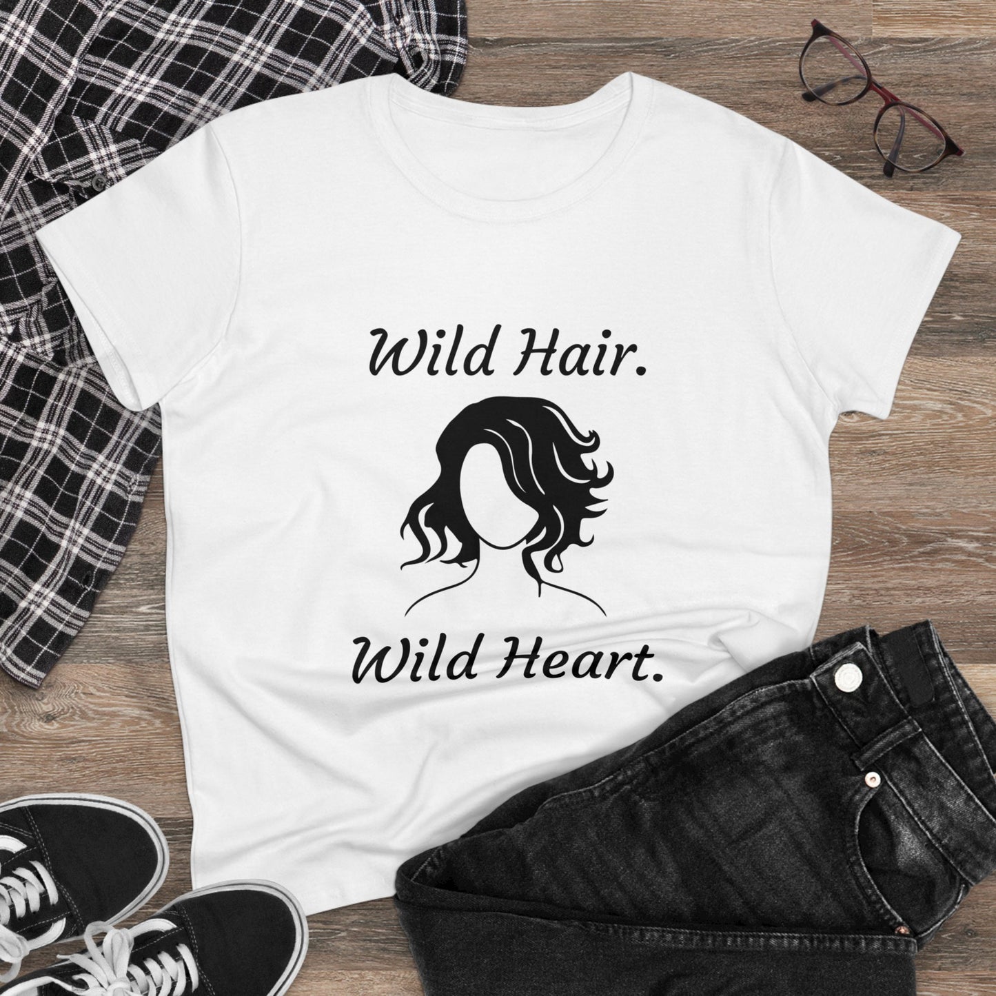 Wild Hair Wild Heart (Women's Midweight Cotton Tee)