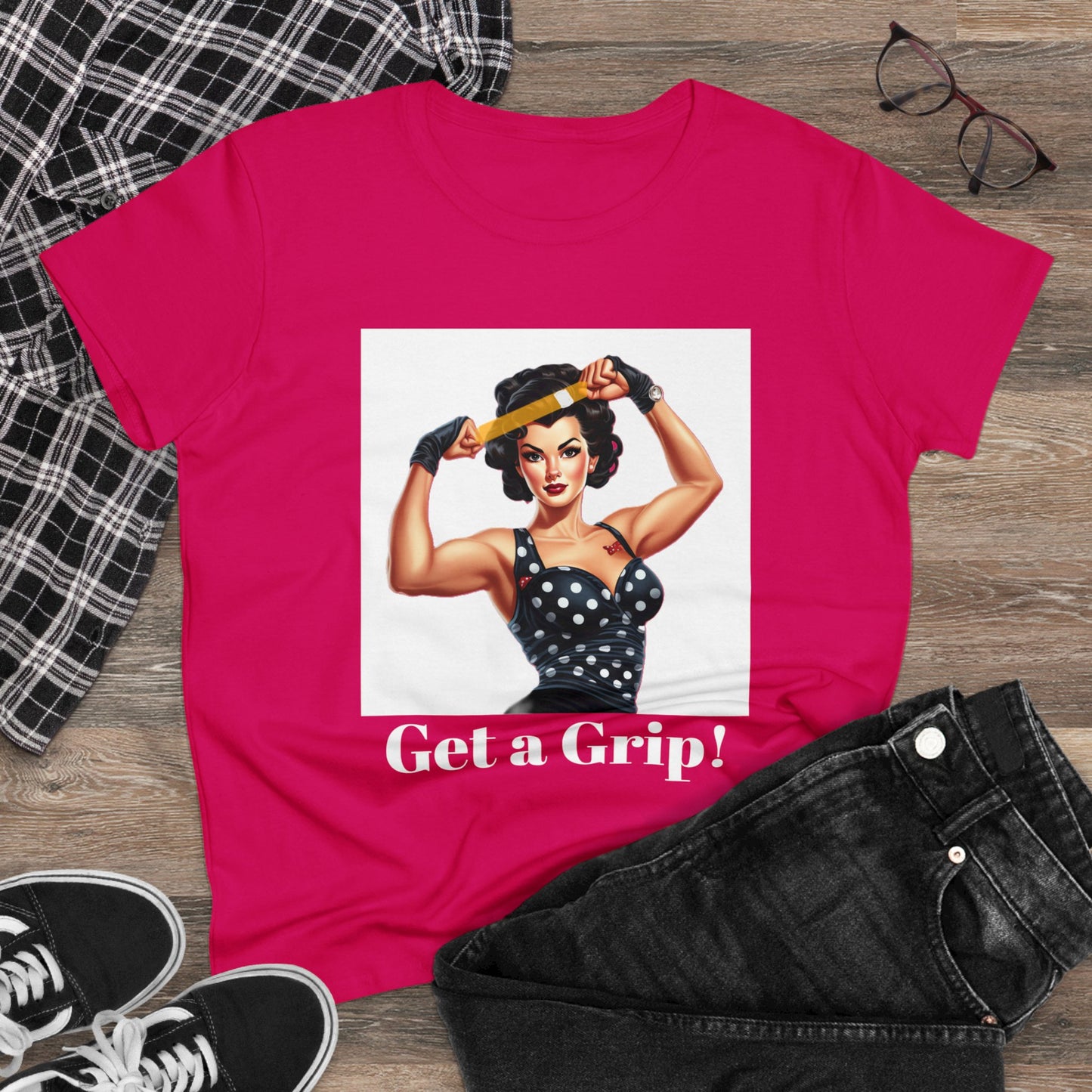 1 Get a Grip! (Women's Midweight Cotton Tee)