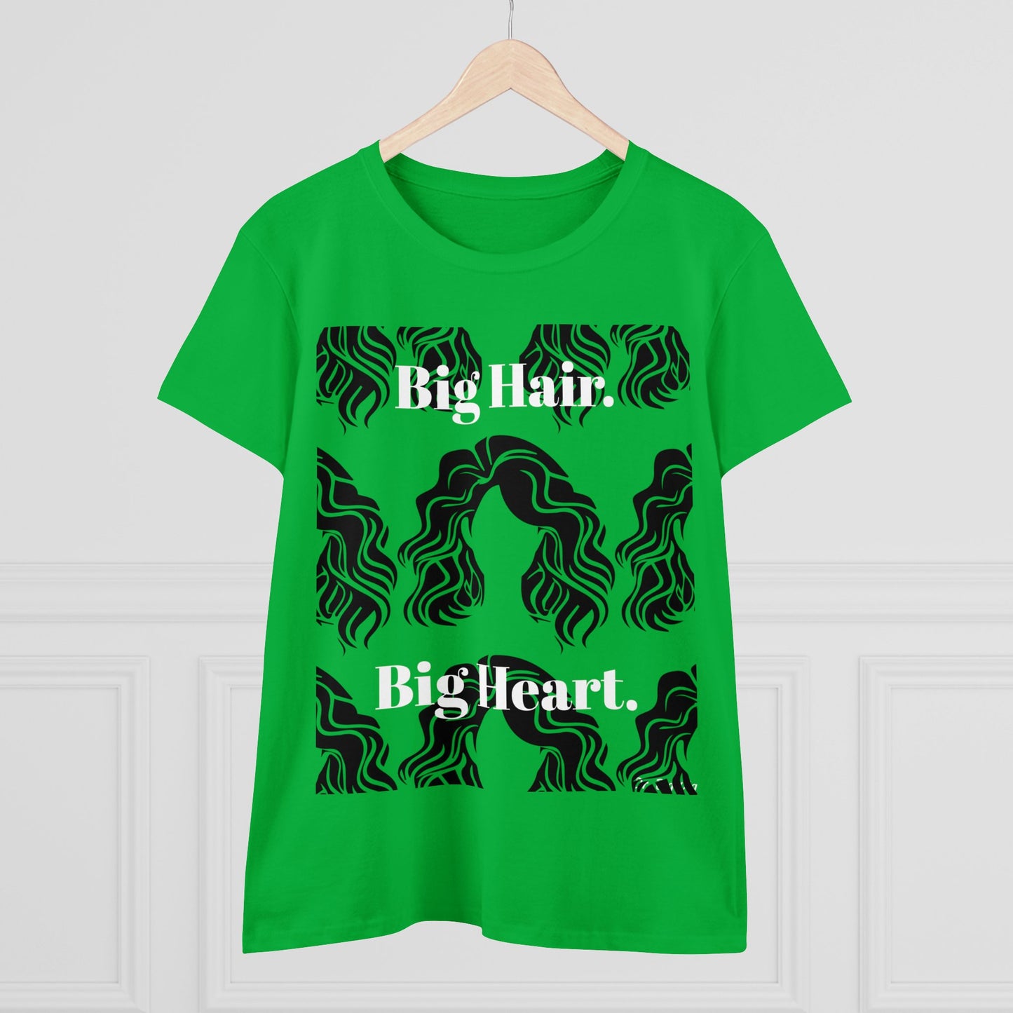 Big Hair Big Heart (Women's Midweight Cotton Tee)