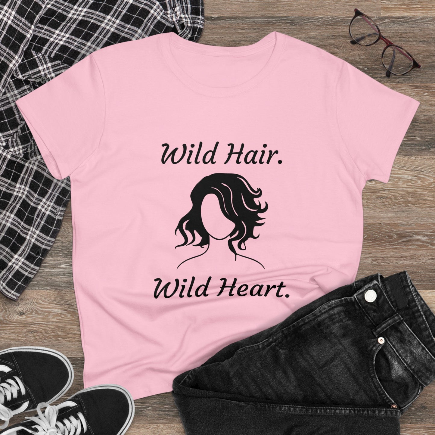 Wild Hair Wild Heart (Women's Midweight Cotton Tee)